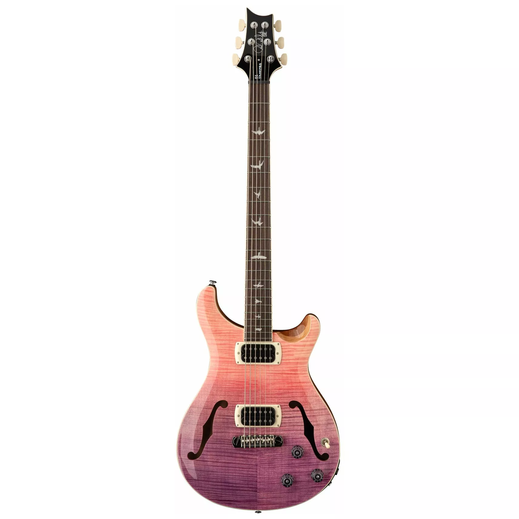 PRS SE Ed Sheeran Flat Back Hollowbody I Baritone Piezo Pink Ombre