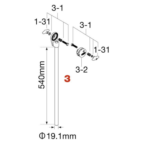 Tama HC83BW3 Upper Tube Assembly 1