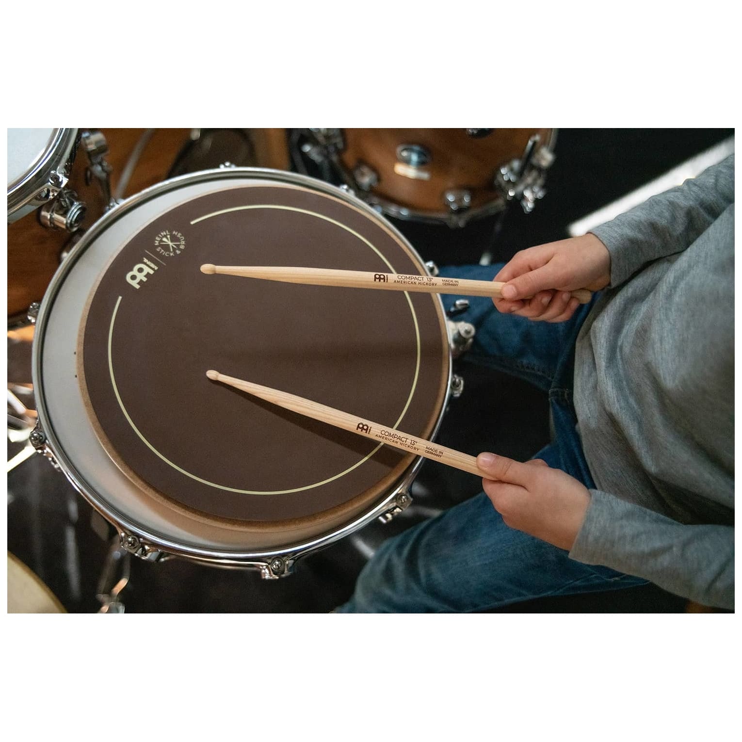 Meinl Stick Brush - Meinl Stick Brush Compact 13 Drumstick American Hickory - 11