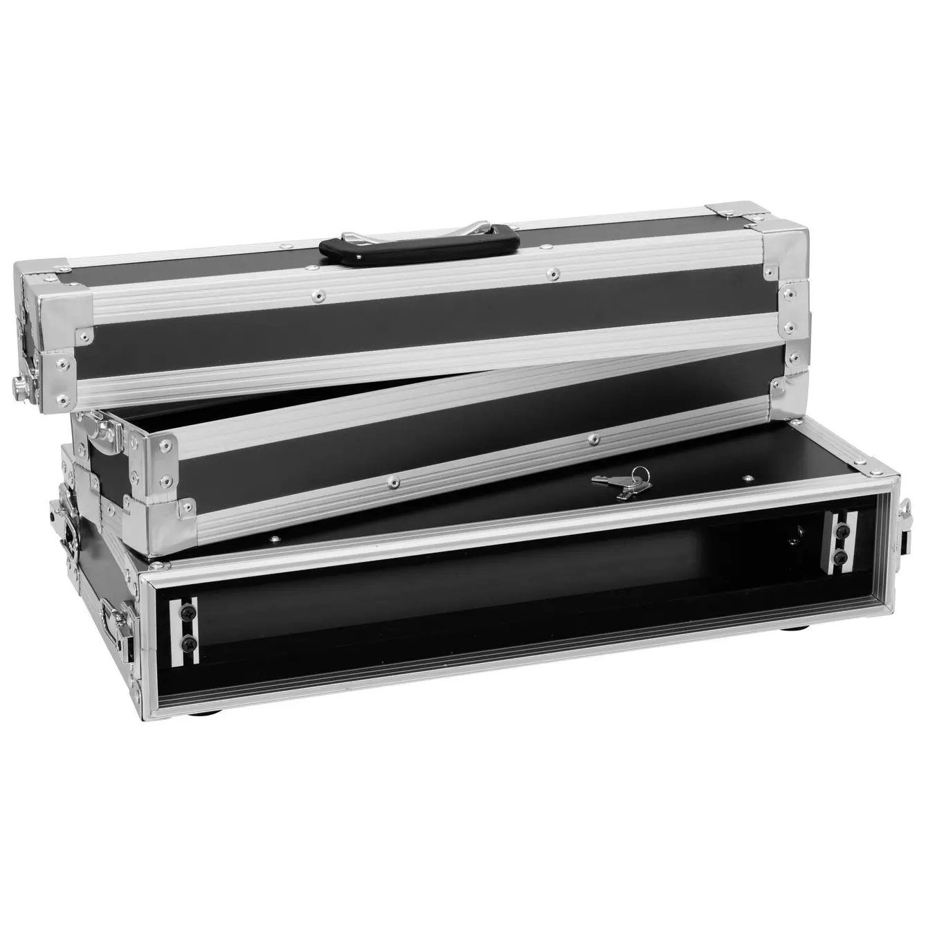 Roadinger Effektrack CO DD, 1HE, 24 cm tief, schwarz 2
