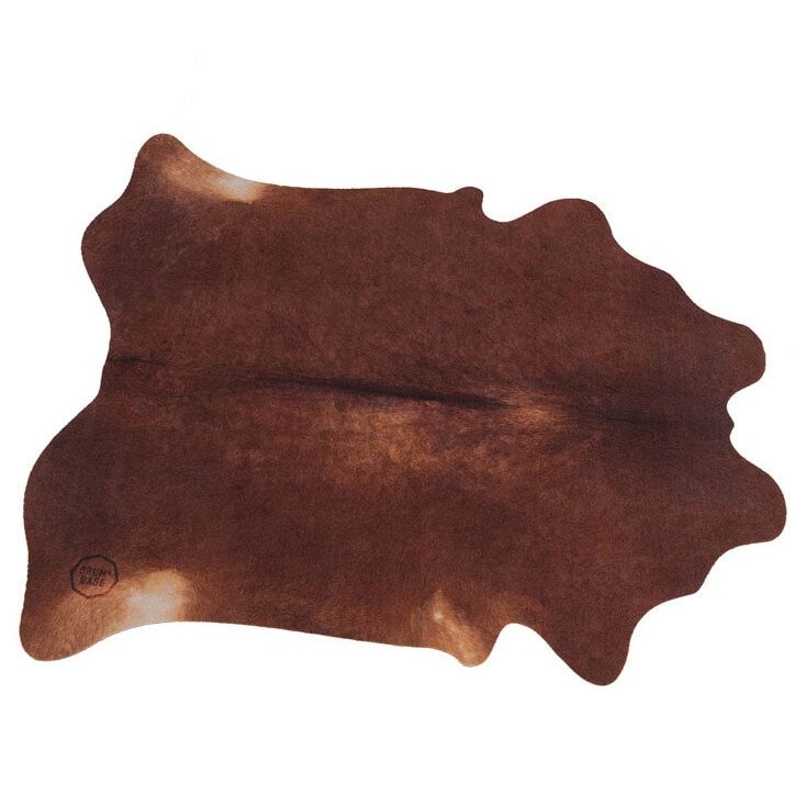 DRUMnBASE 185 x 160 cm Vegan Cow Betsy Red Brown