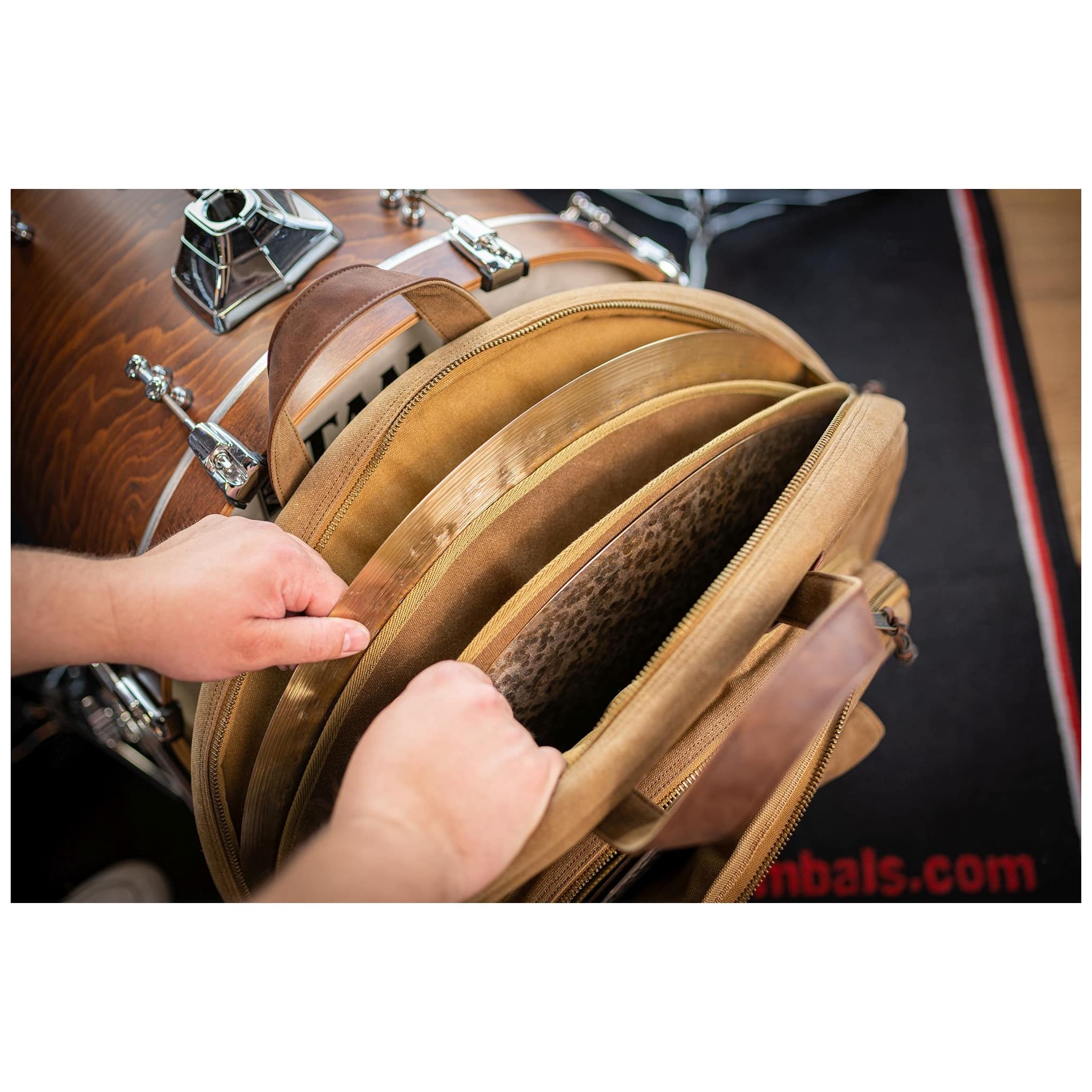 Image of Meinl cymbals mwc22kh 22 canvas collection cymbal bag  vintage khaki 10028396 6