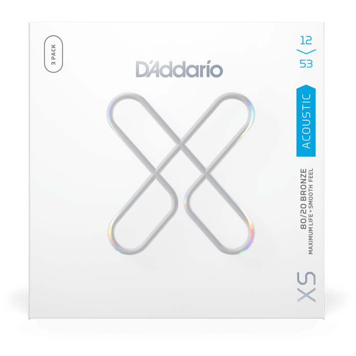 D’Addario XSABR1253-3P - XS 80/20 Acoustic Bronze Regular Light - 3-Pack