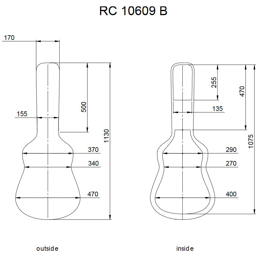 RockCase RC 10609 B/SB Standard Line Acoustic Guitar Hardshell Case 5