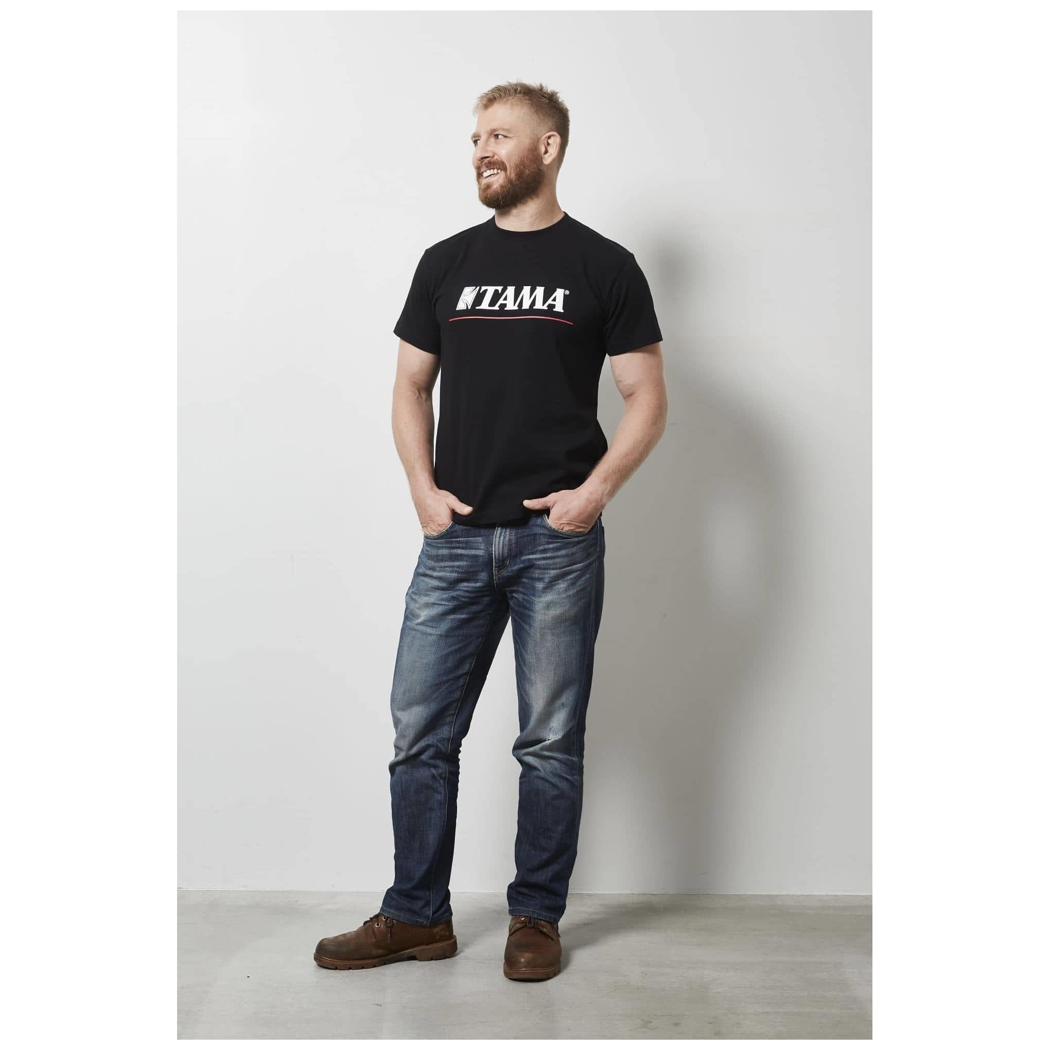 Image of Tama tamt004m t shirt logo  red line  schwarz  m 12000201 2