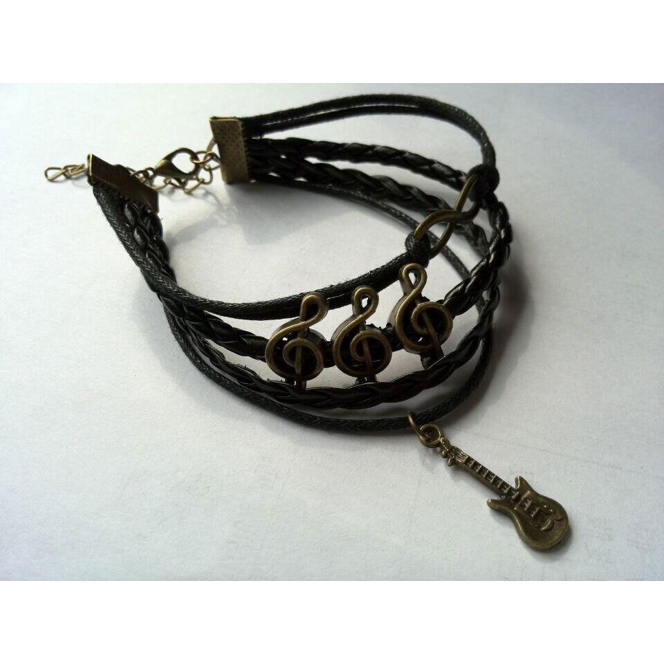 Musikboutique Kübler Bracelet - Treble Clef & Guitar, black 2