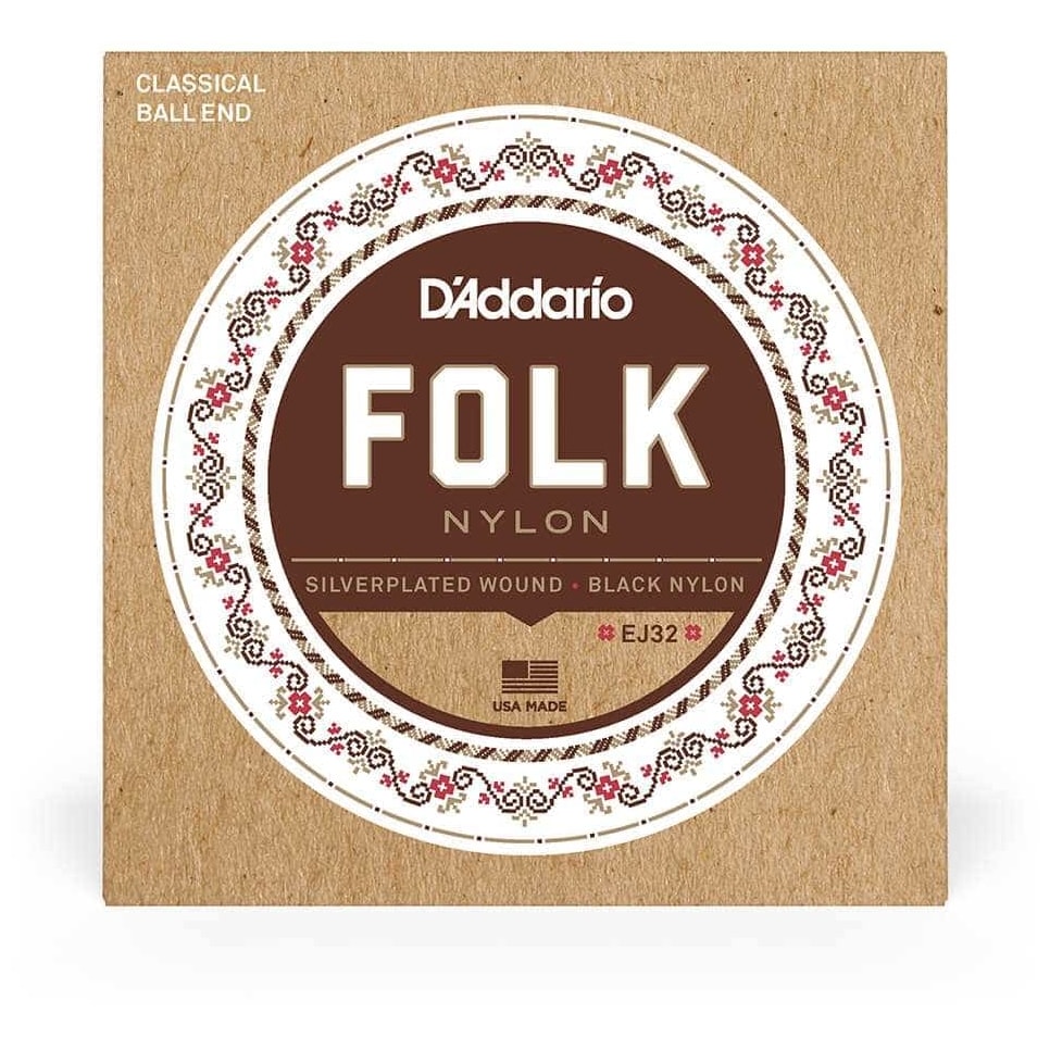 D’Addario - D’Addario EJ32 - Classical Folk Nylon, Ball End 028-045