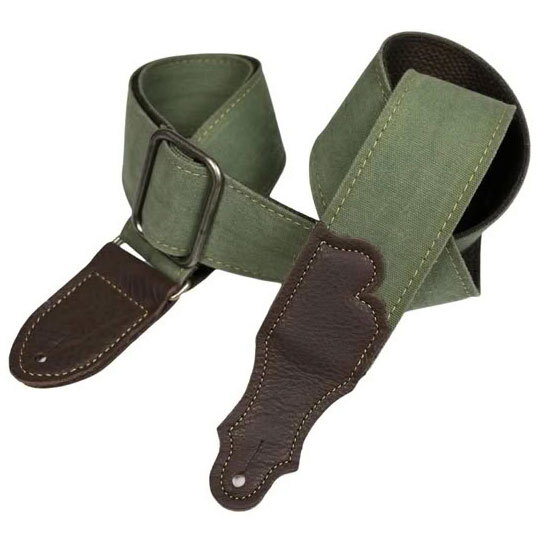  Olive Distressed Canvas/Chocolate Leather End 2"