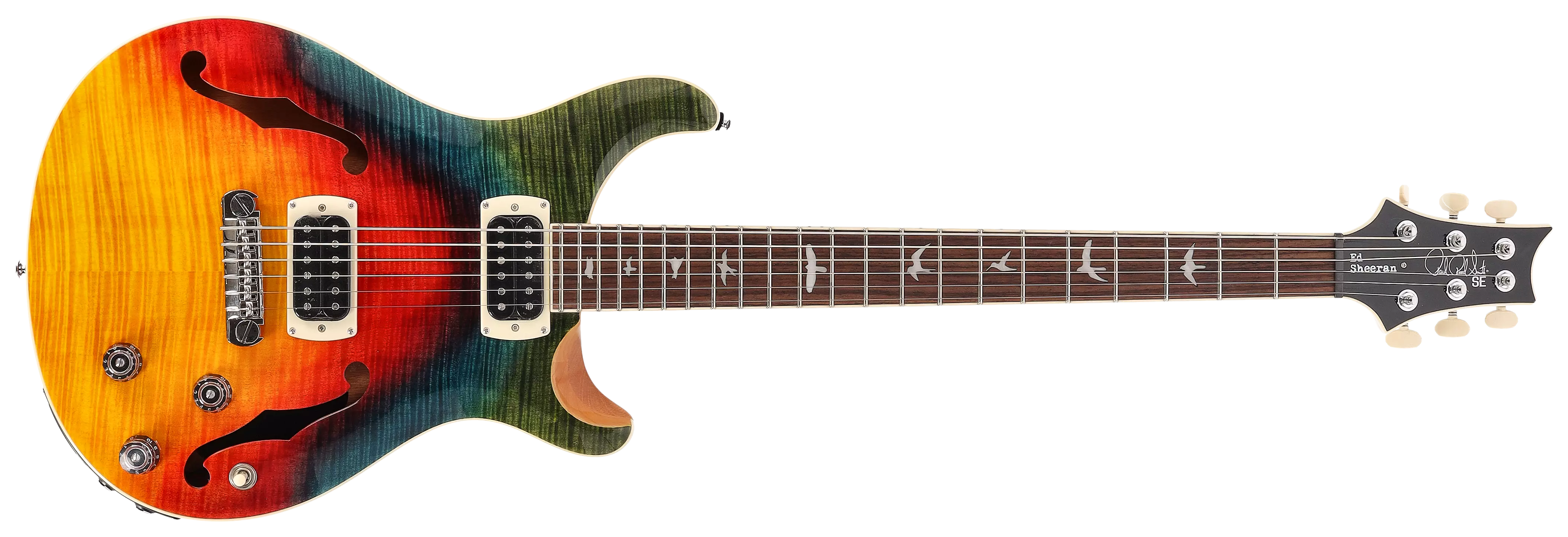 PRS SE Ed Sheeran Flat Back Hollowbody I Baritone Piezo Kaleidoscope 1